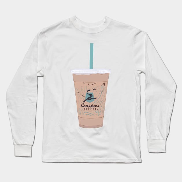 Iced Latte Drawing Long Sleeve T-Shirt by sydneyurban